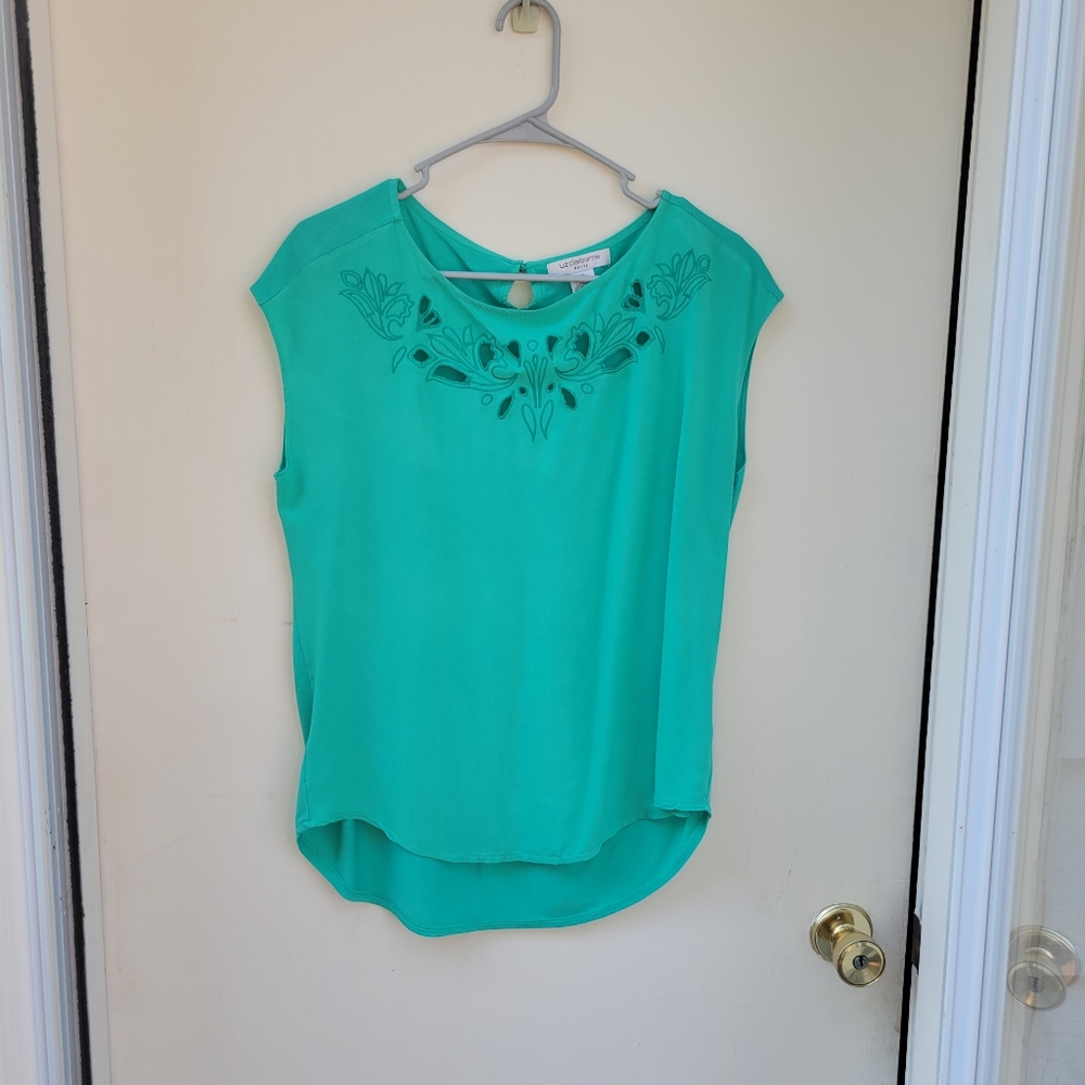 Liz Claiborne petite medium green top